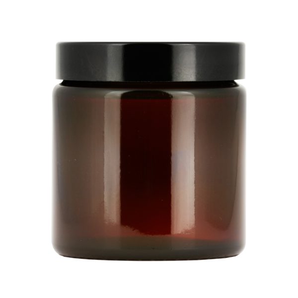 Brun glasburk 120 ml med lock