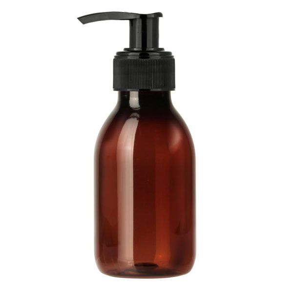 PET-flaska brun 100 ml med pump